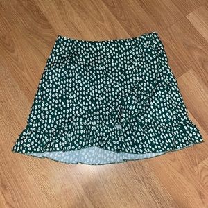 Women’s size S Shein green floral wrap skirt